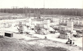 Так выглядело Невьянское ЛПУМГ в 1977 году. Вид на площадку газоперекачивающих агрегатов