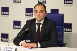 Алексей Крюков, генеральный директор ООО «Газпром трансгаз Екатеринбург», во время пресс-конференции в екатеринбургском пресс-центре ТАСС