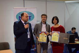 Павел Широких (в центре) — призер XV Всероссийского конкурса специалистов неразрушающего контроля в категории радиационного контроля